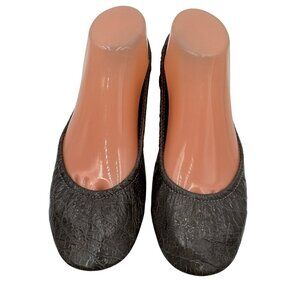 Tieks By Gavrieli Grey Croc Print Ballet Flats Womens Size 8 Leather Comfort